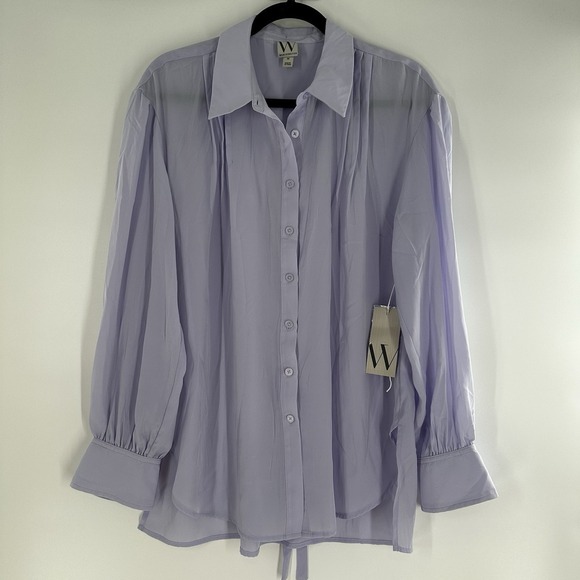Worthington‎ Women's Long Sleeve Button-Down Shirt AP2 Soft Purple Size M NWT! - Picture 1 of 9